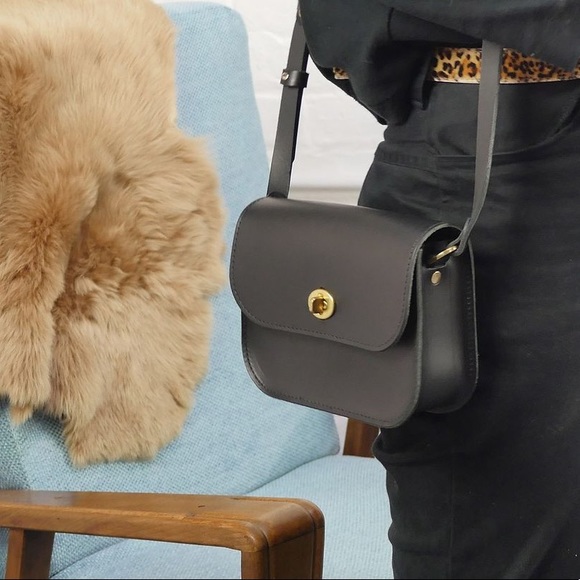 Village Leathers Handbags - Village Leathers Navy Leather Shoulder Bag - Roam